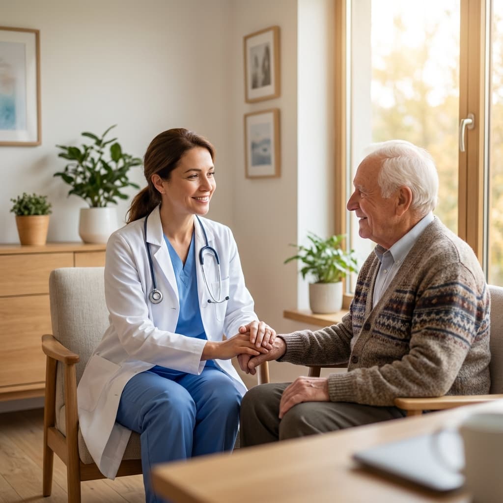 Doctor caring for patient